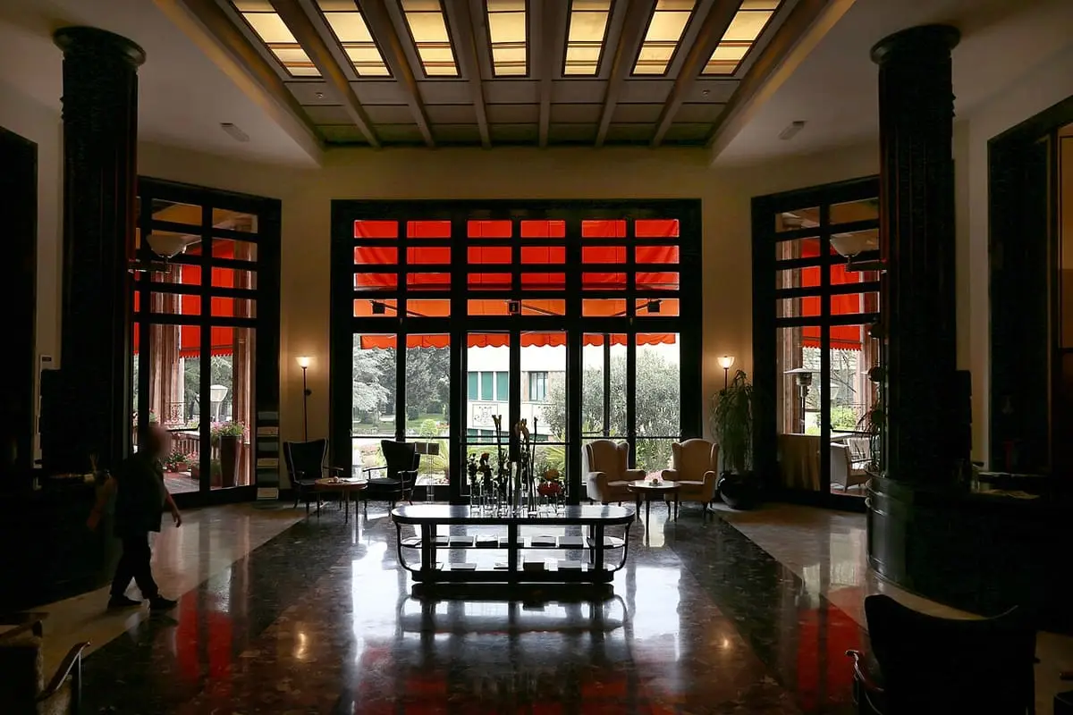 Art Deco hall of the Grand Hotel and Spa at Castrocaro Terme
